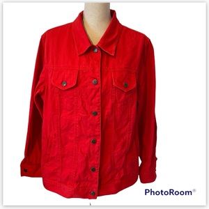 Vintage Red denim jacket 100% cotton size 20W